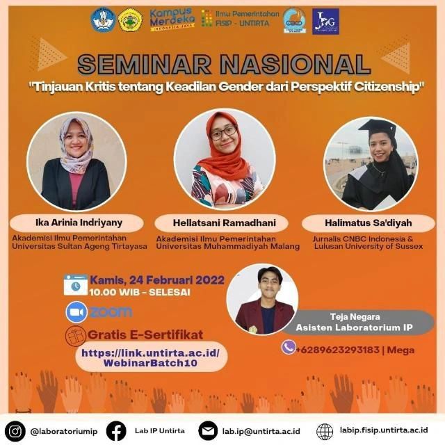 Seminar Nasional Tinjauan Kritis Tentang Keadilan Gender dan Perspektif Citizenship