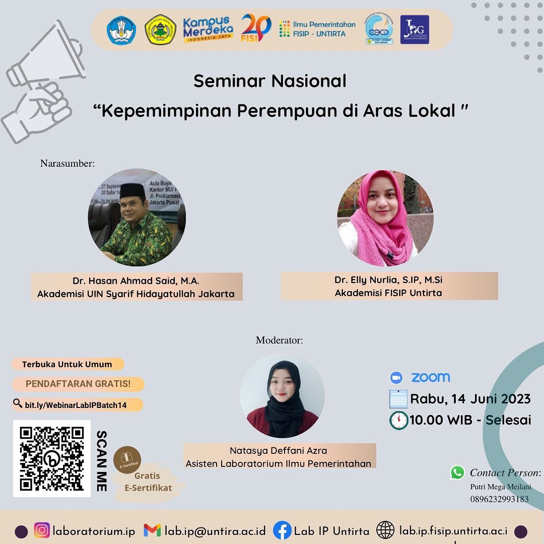 Laboratorium Ilmu Pemerintahan CEDD FISIP Untirta Gelar Seminar Nasional Kepemimpinan Perempuan